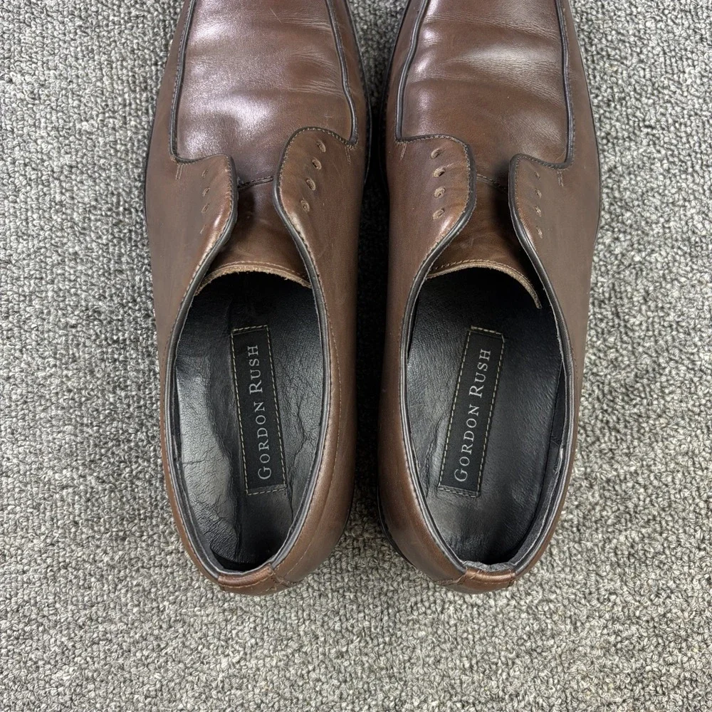 Gordon Rush Baxter Brown Leather Plain Toe Derby Dress Shoes Mens 9.5 83854